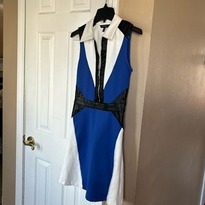 Karen Millen dress faux leather accents